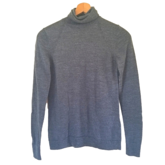 Banana Republic Merino Wool Lightweight Heathered Grey Turtleneck Size XS - Picture 1 of 6